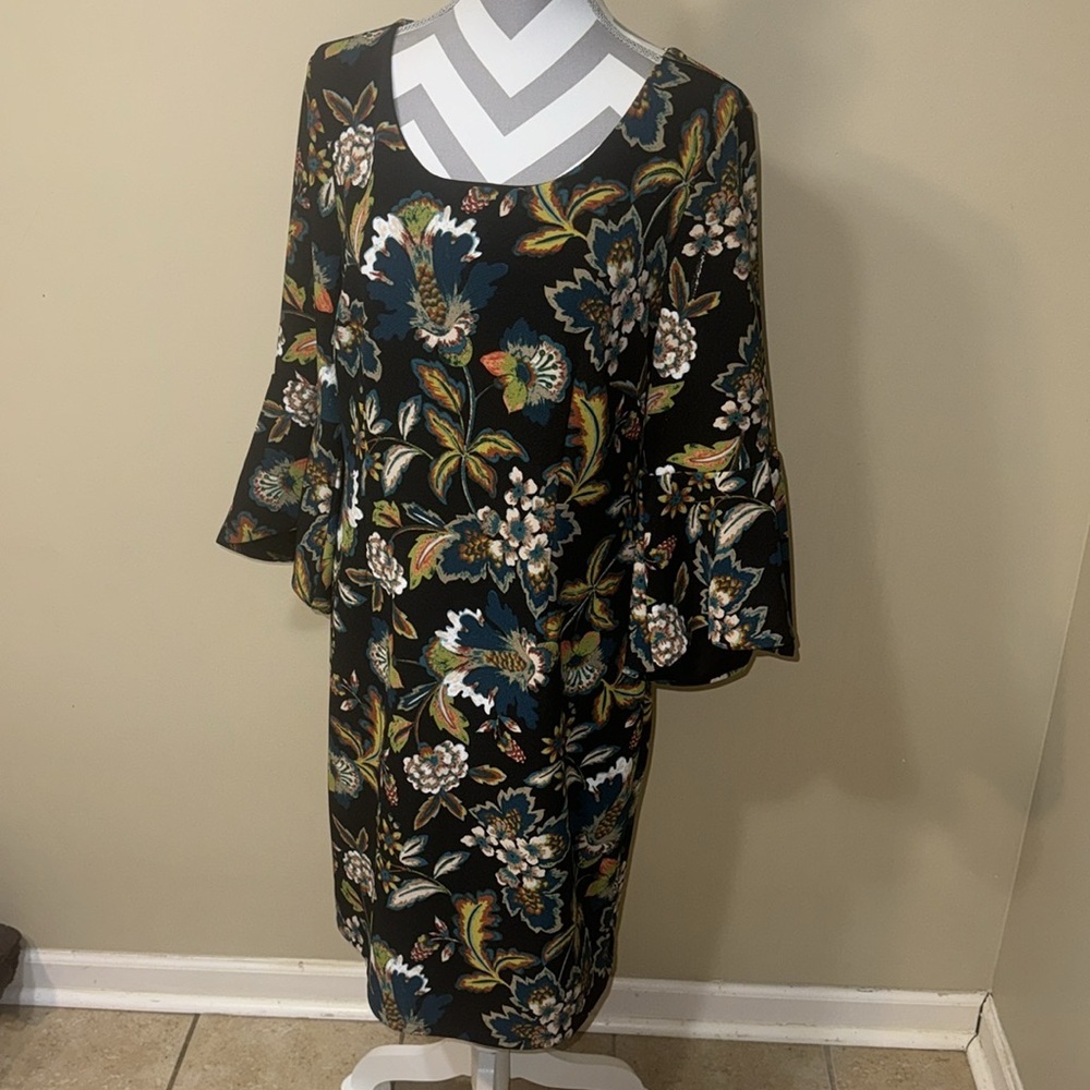 Colorful Bell Sleeve Dress by INC - Size Large - Picture 2 of 10